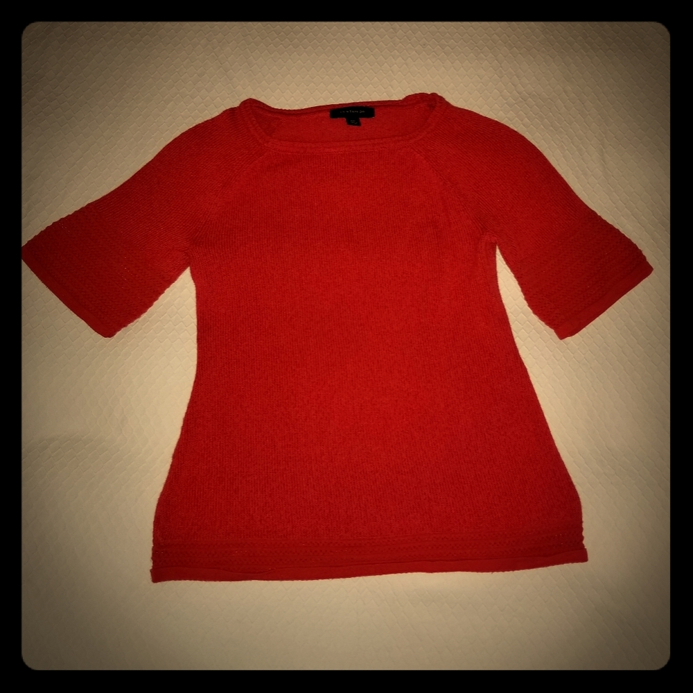 Orange short sleeve sweater